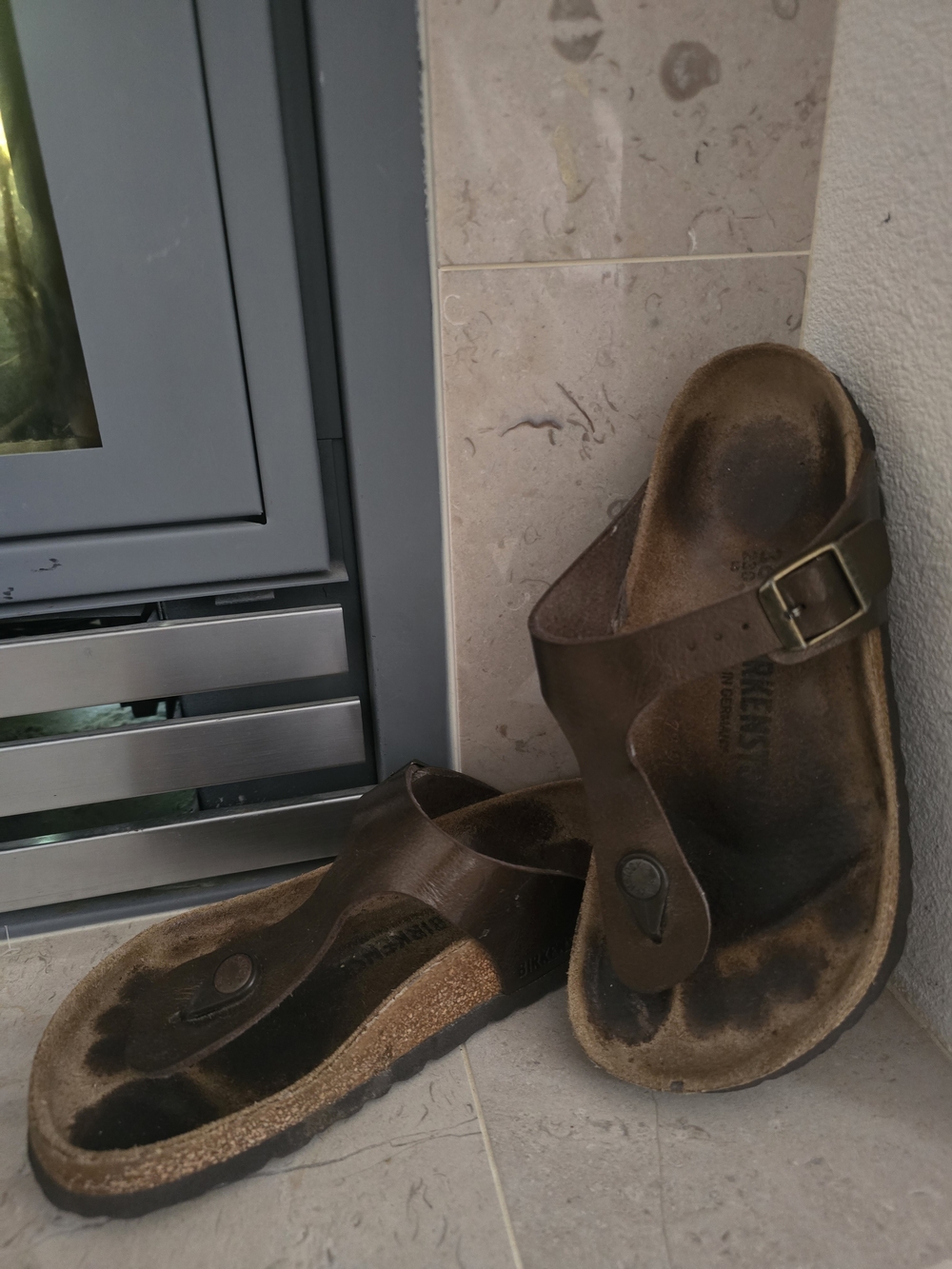 Birkenstock Brown Leather Thong Sandals Size 36 (5.5/6)